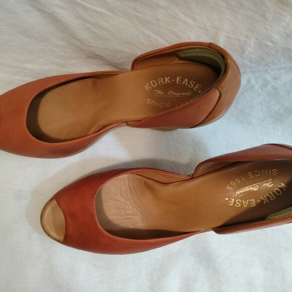 Kork Ease Liliana Aranchio Leather Wedge Peep-Toe Heels - Picture 2 of 12